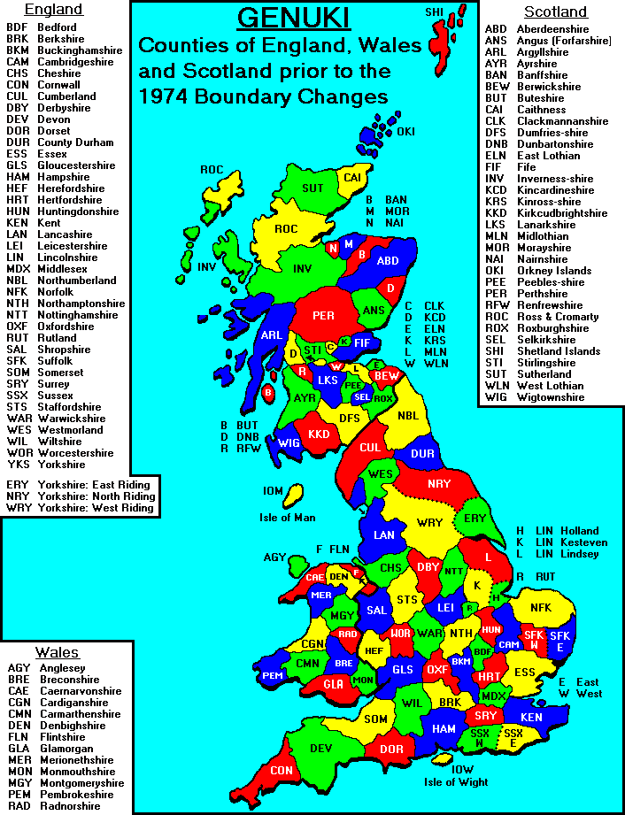 The map and county lists can