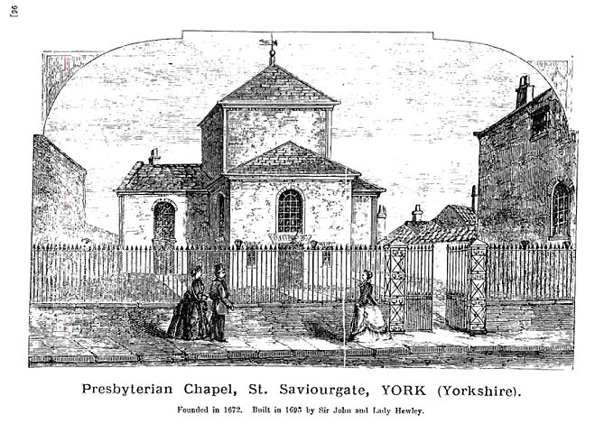 An old drawing of the Unitarian Chapel, York