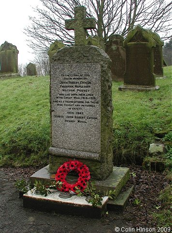 The World War I and II Memorial in St. Peter's Churchyard, Reighton.