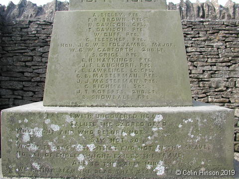 The War Memorial at Westow.