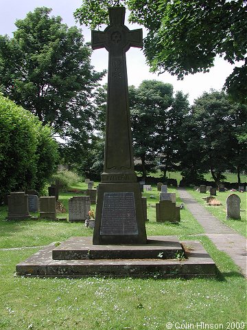 The World War I memorial in the Churchyard at Middleham.