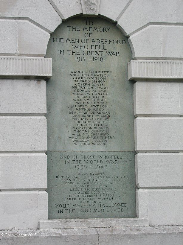 The World War I and World War II memorial at Aberford.