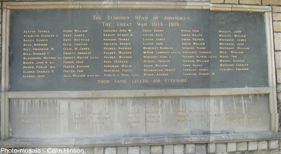 The plaque on the Church wall to those who fell in the two World Wars.