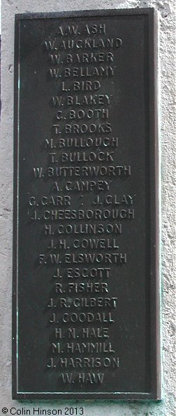 The World War I and World War II memorial at Allerton Bywater.