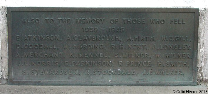 The World War I and World War II memorial at Allerton Bywater.