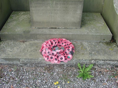 The War Memorial in the cemetery at Austwick, for the two World Wars.