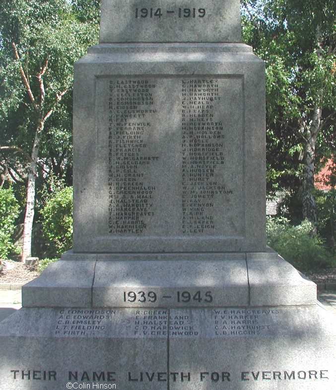 The war memorial to those from Barnoldswick who fell in the two world wars.