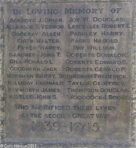 The World War I and II memorial in St. Wilfrid's Churchyard, Calverley