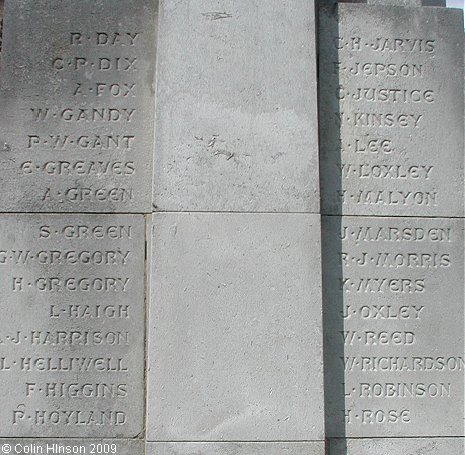 The War Memorial in the churchyard at Ecclesfield