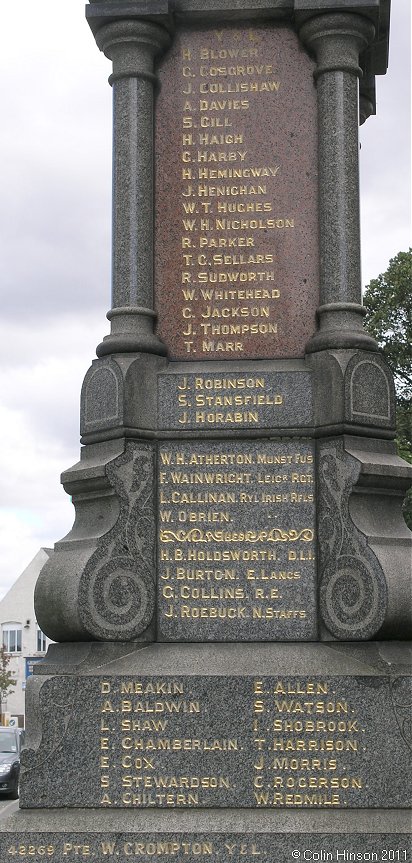 The War Memorial for the dead of WWI and WWII, and other wars, in front of St. Luke's Church Grimethorpe.