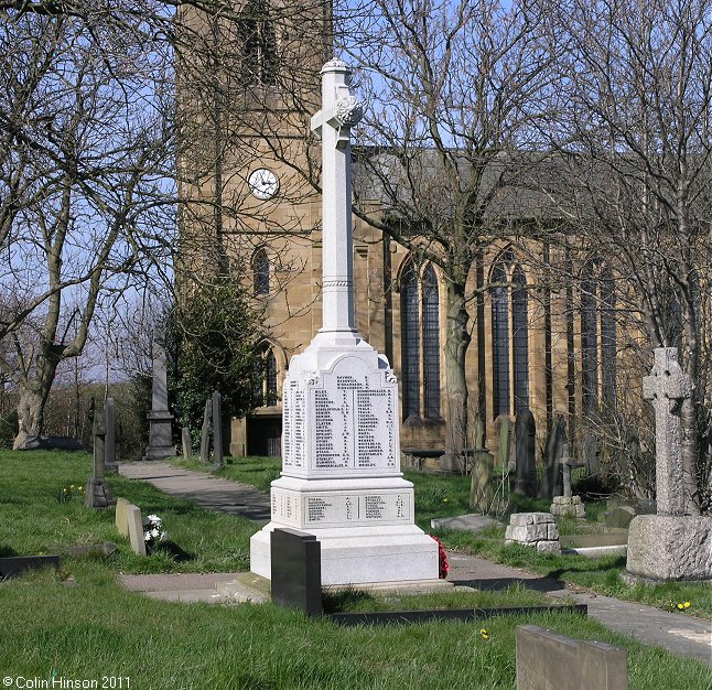 The World War I and II War Memorial in St Paul's Churchyard, Hanging Heaton.