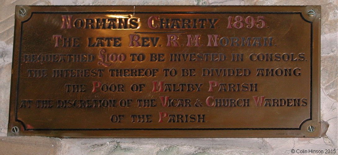 The Norman's Charity for St. Bartholomew's Church, Maltby.
