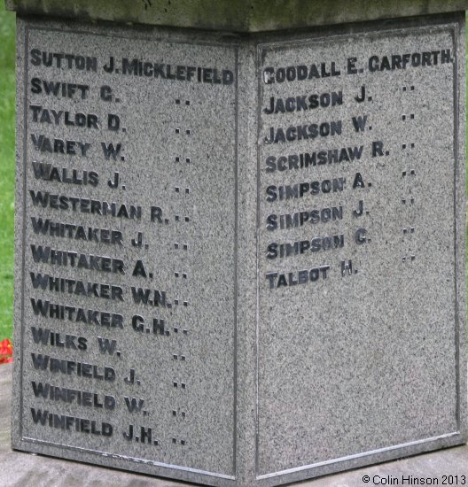 The Memorial for the 1896 Micklefield Colliery explosion in St. Mary's Churchyard, Micklefield.