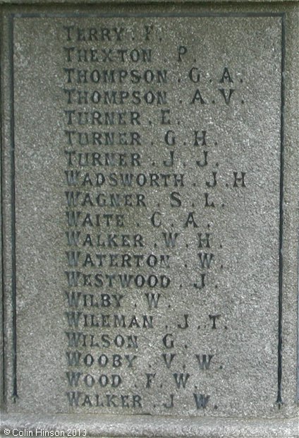 The War Memorial at All Saints Church, Pontefract