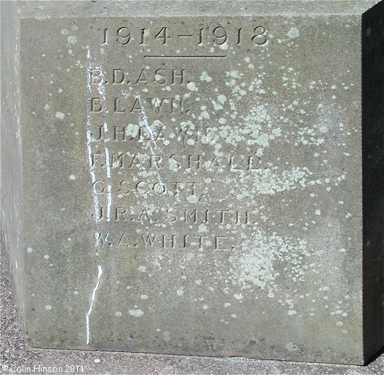 The War Memorial in All Saint's Churchyard, Saxton.