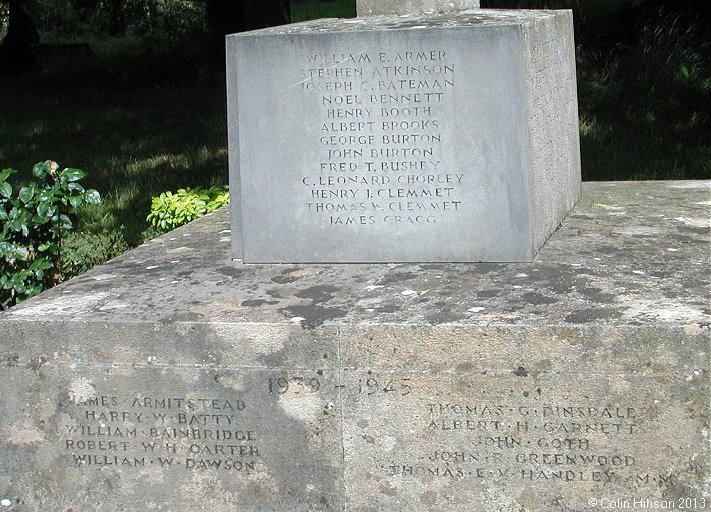 The World wars I and II memorial in St. Andrew's Churchyard, Sedbergh