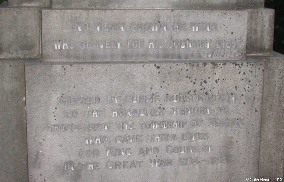 The World wars I and II memorial at Settle