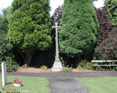 The World Wars I and II memorial in the churchyard at Sicklinghall.