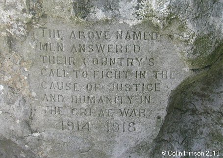 The World War I memorial at Stainforth