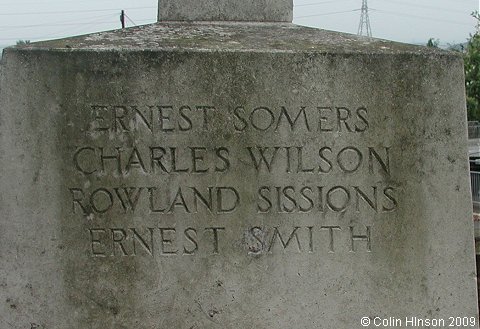 The World War I memorial in the churchyard at Swillington.