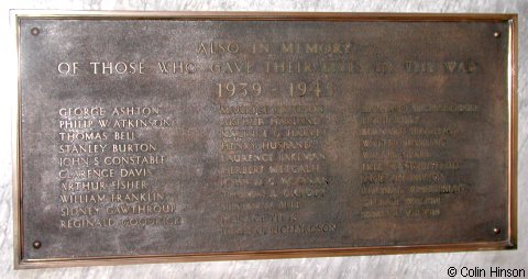 The War Memorial Plaques in St. Mary's Church, Tadcaster.