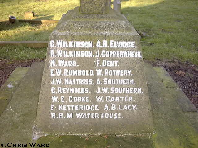 The War Memorial in the Church-yard at Ulleskelf.