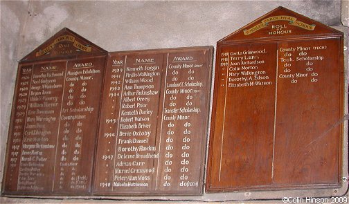 The Roll of Honour, 1926 - 1949 for pupils at Whixley Parochial School