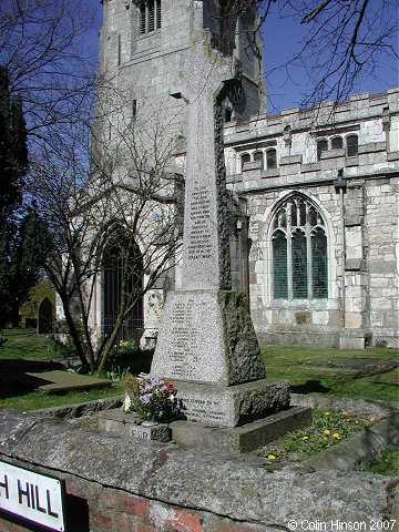 The War Memorial in All Saints' Churchyard, Wistow.