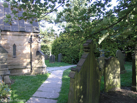 The view from the side of the Church towards the entrance path, Ackworth Moor Top