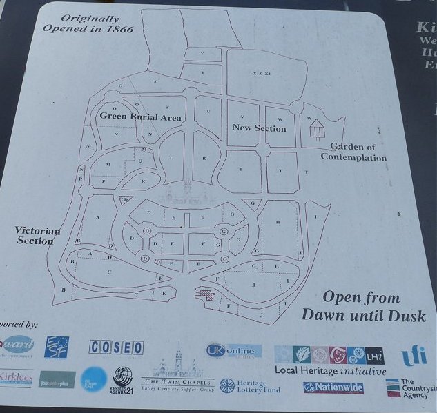 The plan of the cemetery, Batley