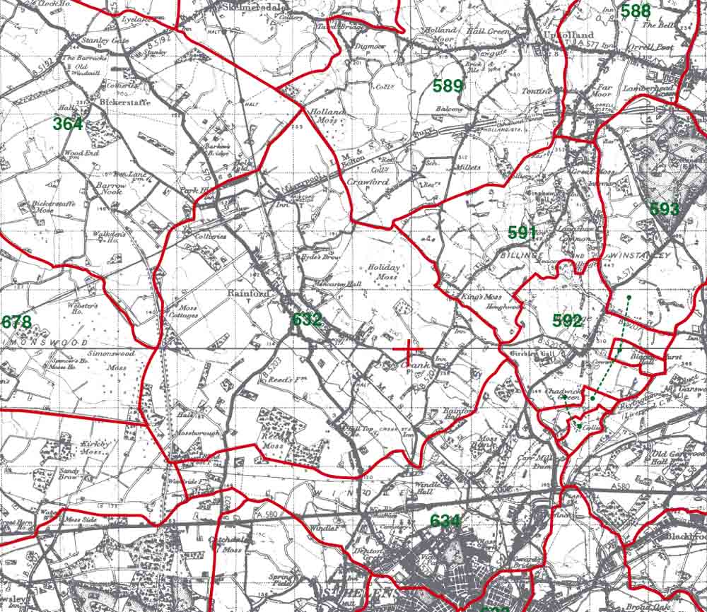 GENUKI: Rainford Parish Map, Lancashire genealogy