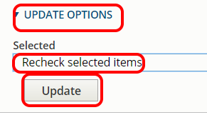 Recheck selected items