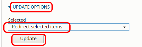 Redirect Selected Items