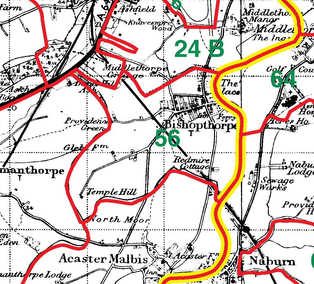 Bishopthorpe boundaries map