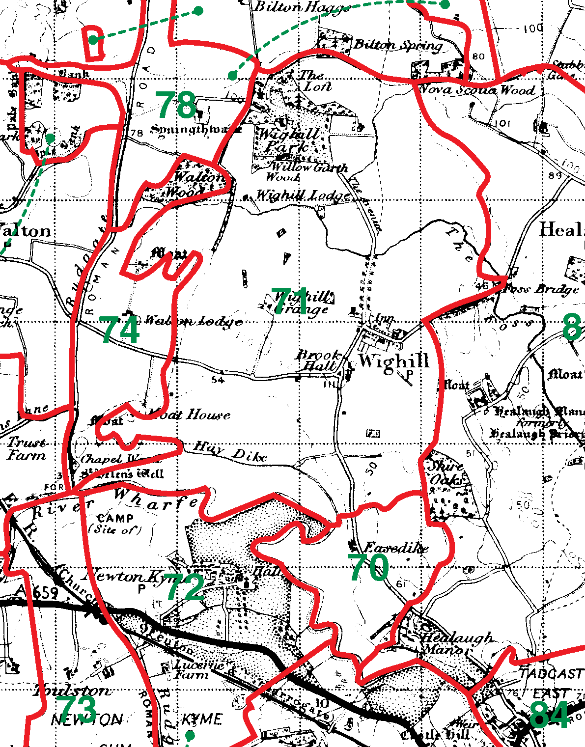 Wighill boundaries map