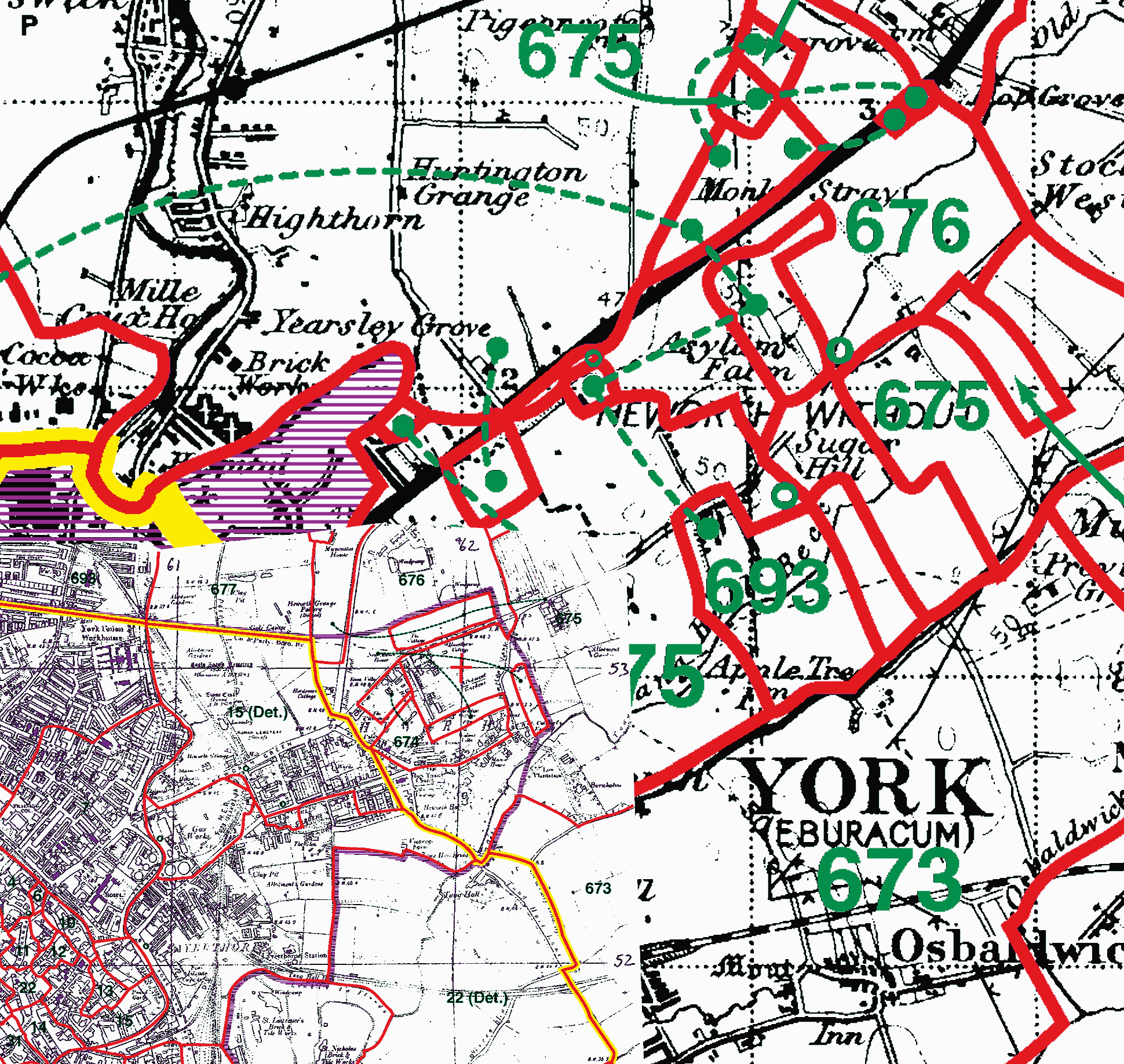 York St Saviour boundaries map