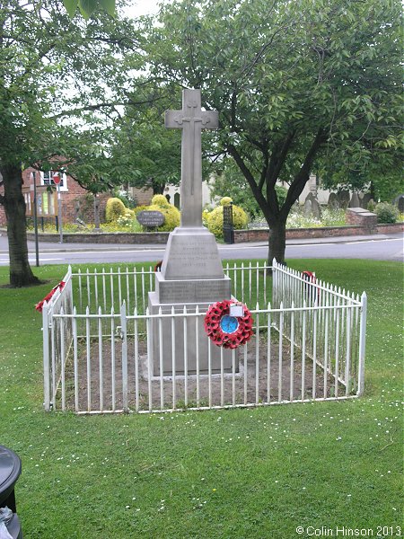 The World War I and II memorial at Copmanthorpe.