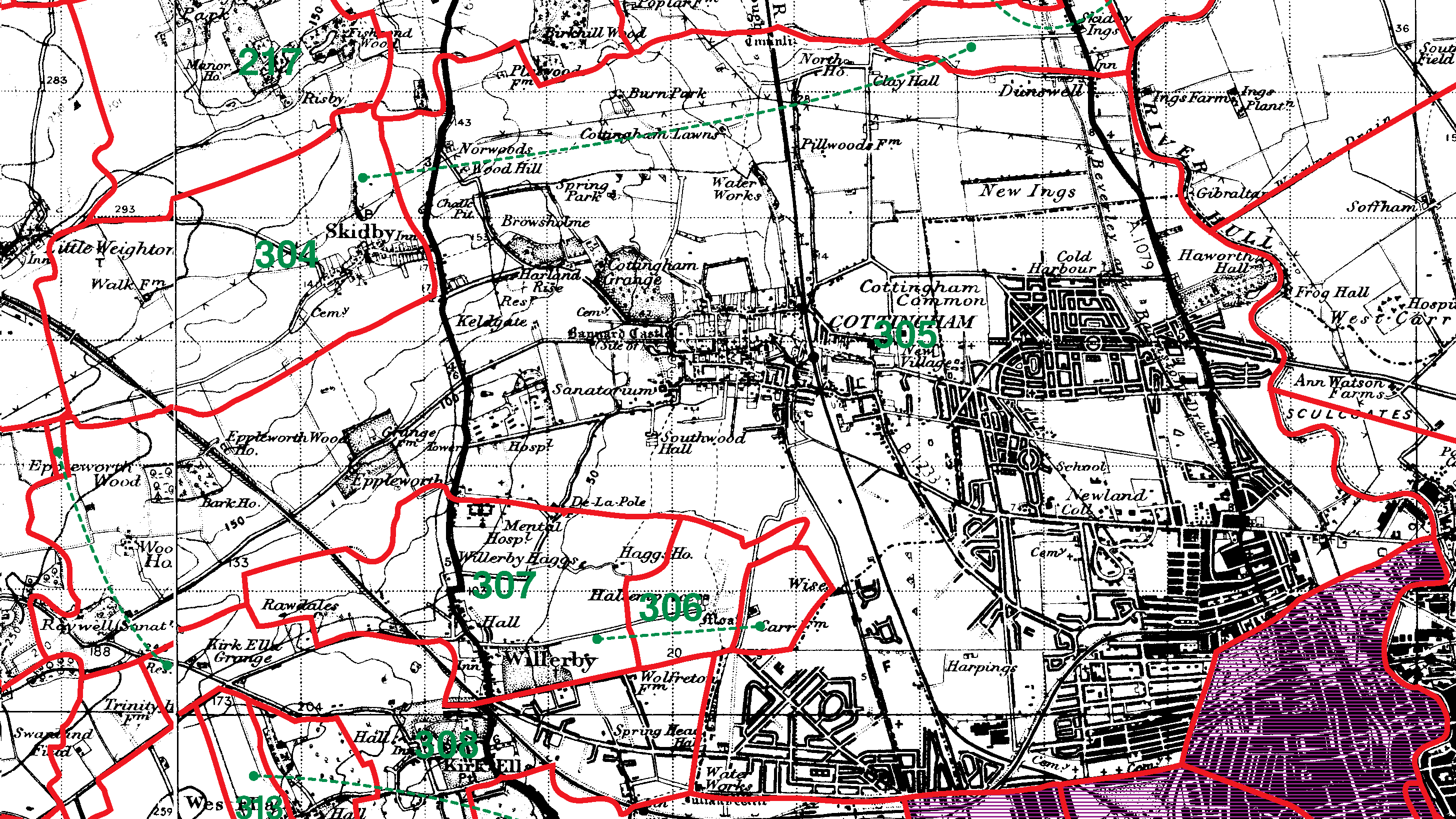 Cottingham boundaries map