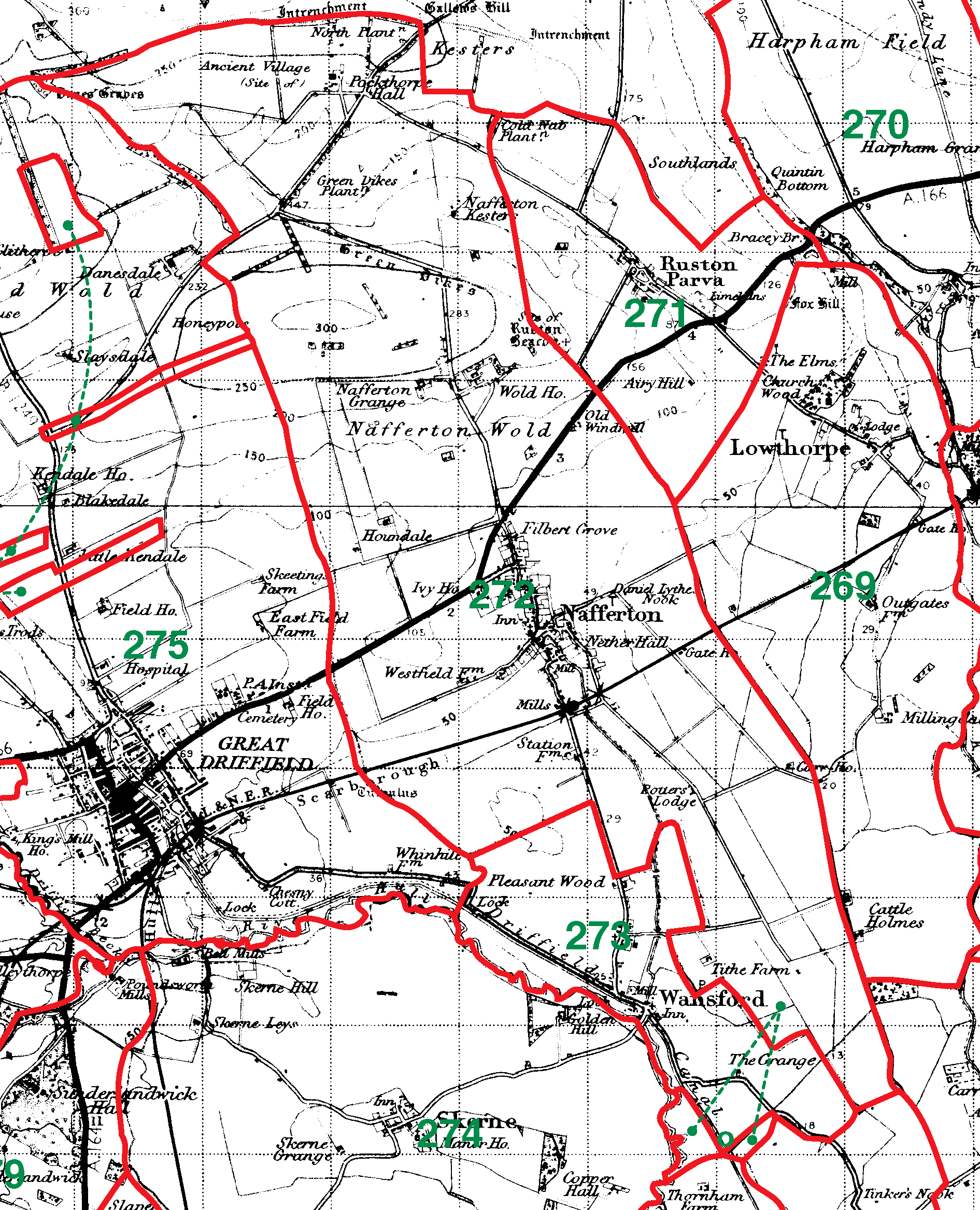 Nafferton boundaries map