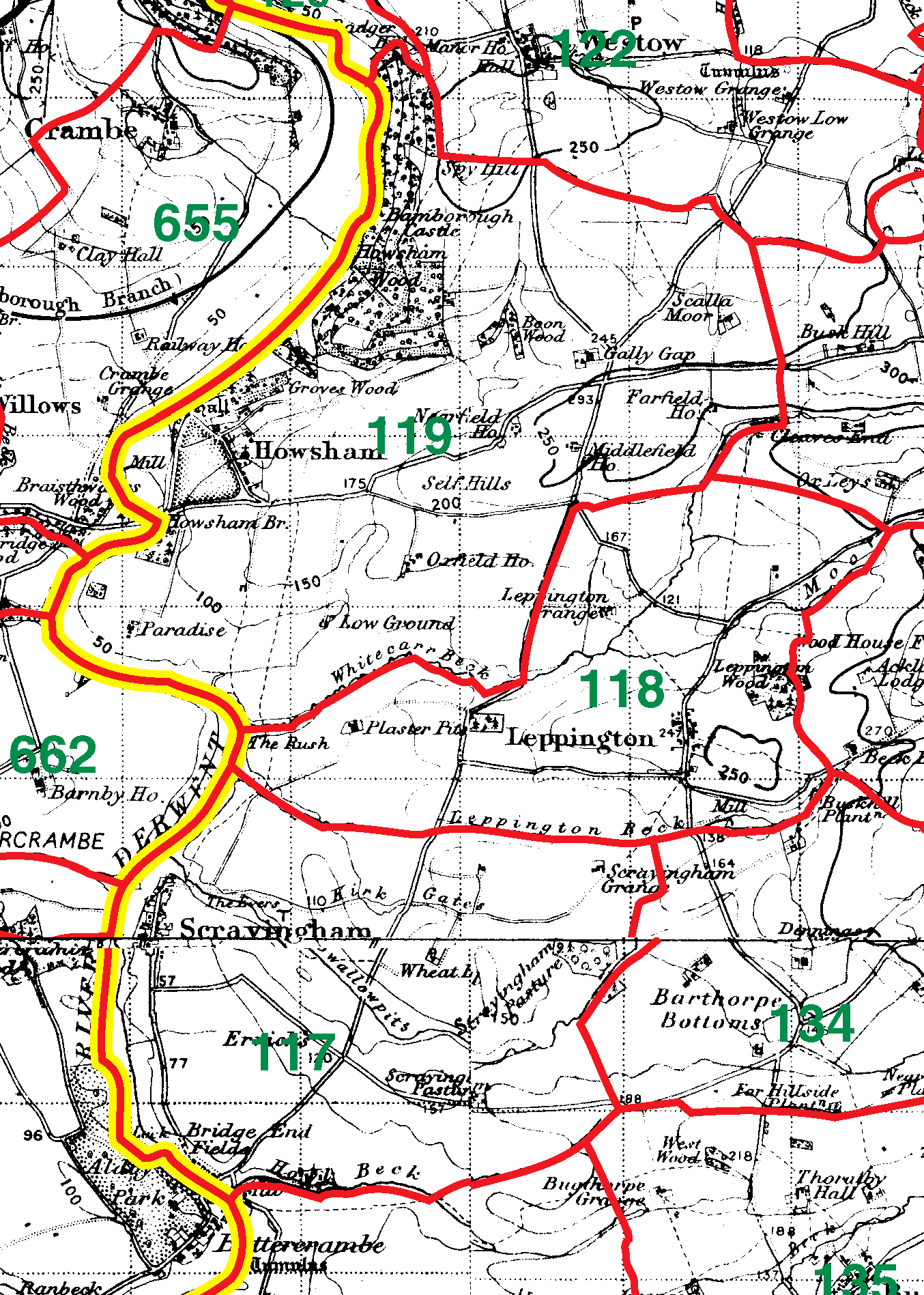 Scrayingham boundaries map