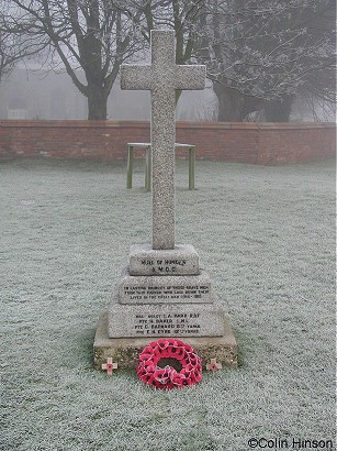 The 1914-18 War Memorial on the green near Burton Fleming Church.