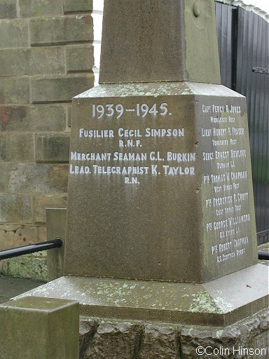 The 1914-18 and 1939-45 War Memorial opposite the church in Gristhorpe.