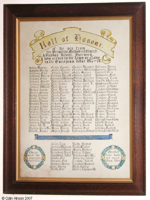 The Roll of Honour in The Methodist Church, Hornsea.