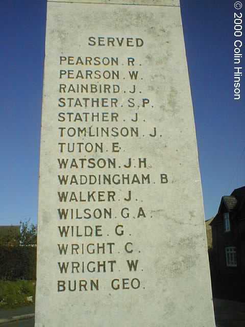 The 1914-1918 War Memorial at Hotham.