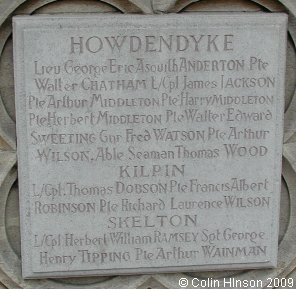 The World War I and II Memorial near the Minster in Howden.