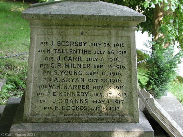 The War Memorial in All Saints' Churchyard.