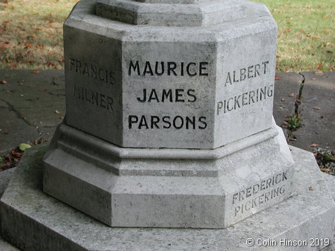 The War Memorial in the Churchyard at Wetwang.