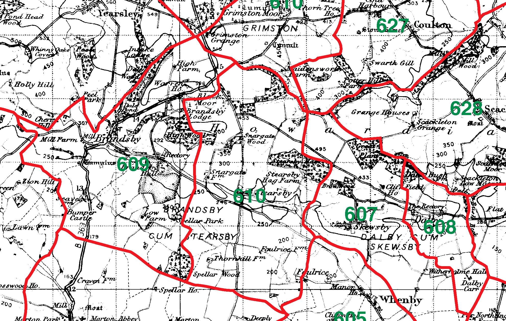 Brandsby boundaries map