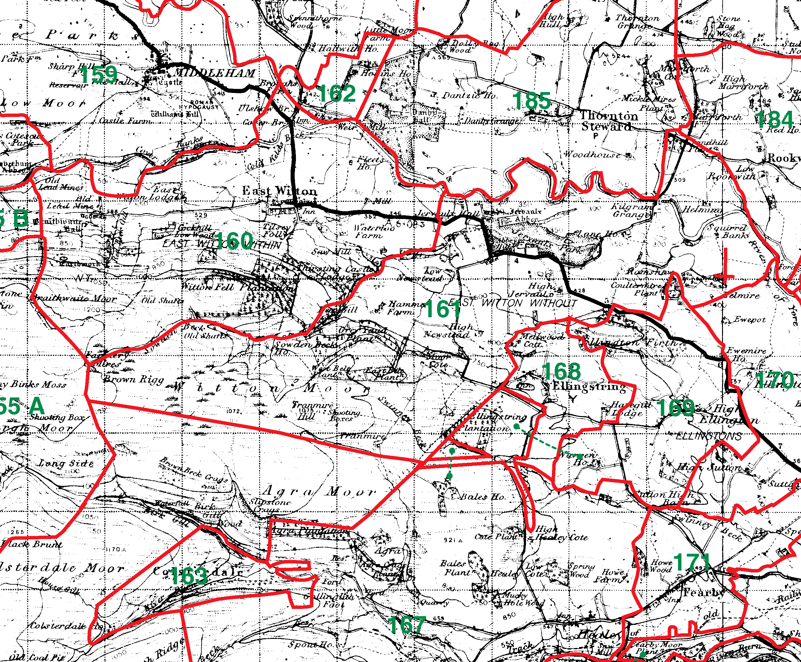 East Witton boundaries map