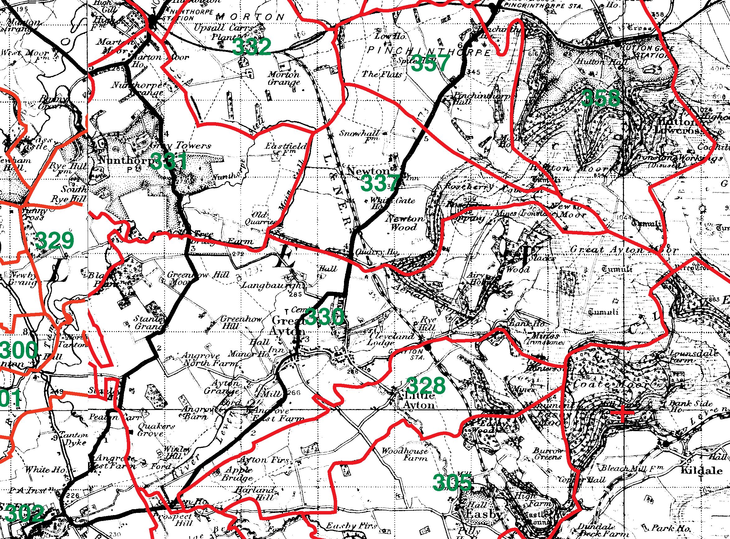 Great Ayton boundaries map